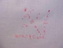 Embroidered Table Cloth Linen Pink Crochet Trim