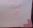 Embroidered Table Cloth Linen Pink Crochet Trim