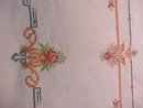 Table Topper Floral Embroidered Linen Fancy