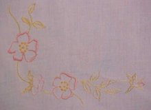 Table Topper Floral Embroidery Linen Leg Ties