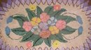 Primitive Hooked Rug Oval Floral