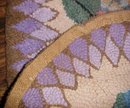 Primitive Hooked Rug Oval Floral