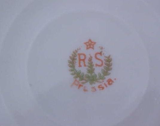 R. S. Prussia Cake Plate White Floral Scallop Edges