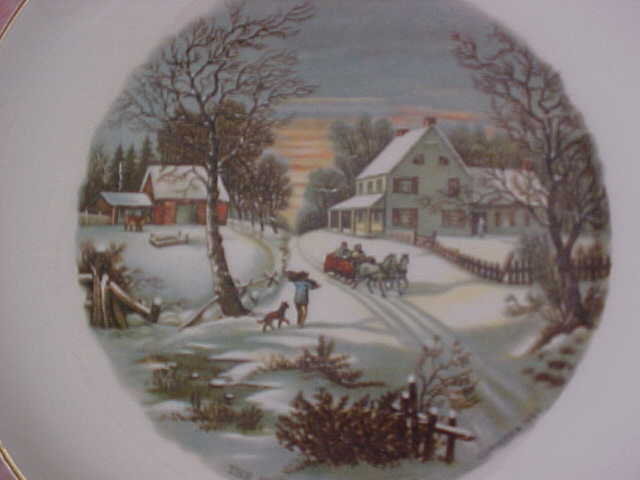 Crookville Homestead in Winter Plate Iva-Lure 8 inch