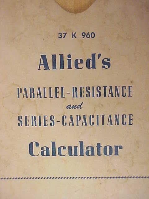 Allied's Parallel-Resistance and Series-Capacitance Calculator