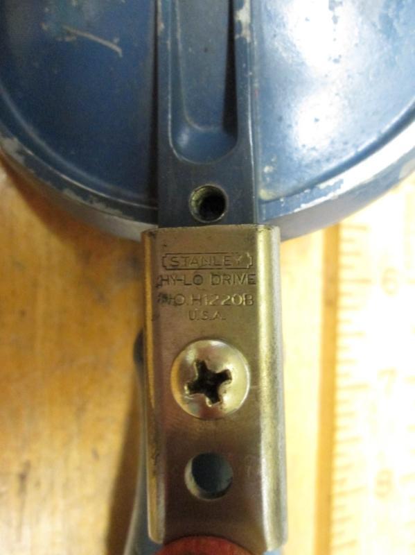 Stanley No. H1220B Handyman Hand Drill Egg Beater