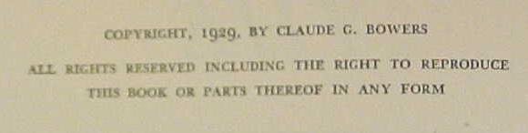 The Tragic Era Claude Bowers 1929
