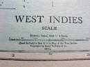 Antique Map West Indies Cuba Porto Puerto Rico 1915 Great Colors