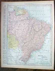 Antique Map Brazil Guiana Colombia Venezuela 1915 Great Colors