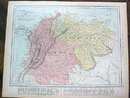 Antique Map Brazil Guiana Colombia Venezuela 1915 Great Colors