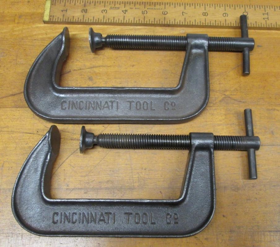 Cincinnati C-Clamp No. 540 Antique 5 inch Pair