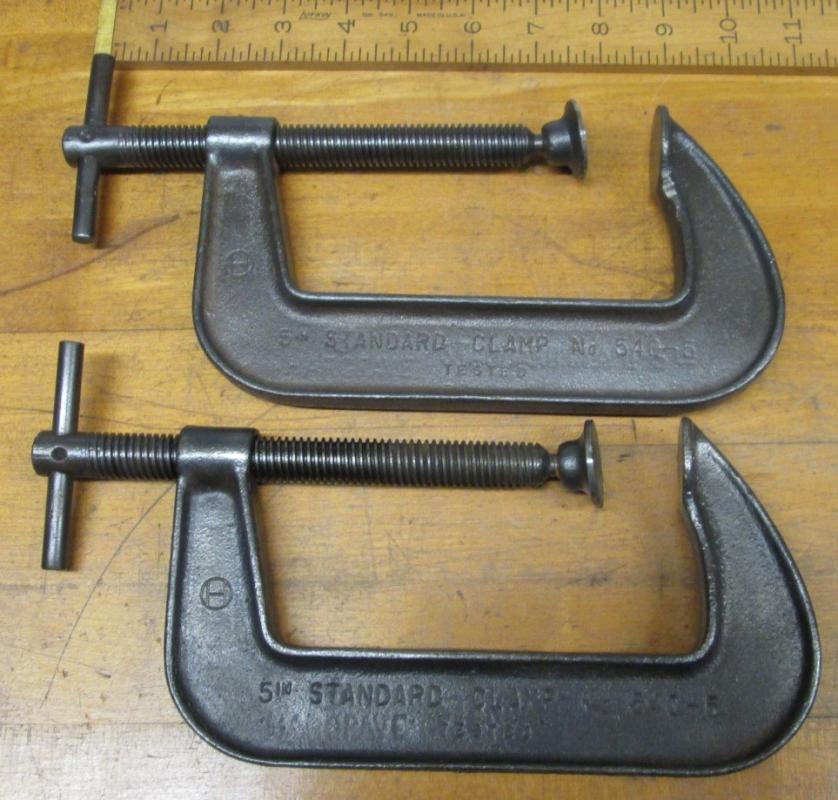 Cincinnati C-Clamp No. 540 Antique 5 inch Pair