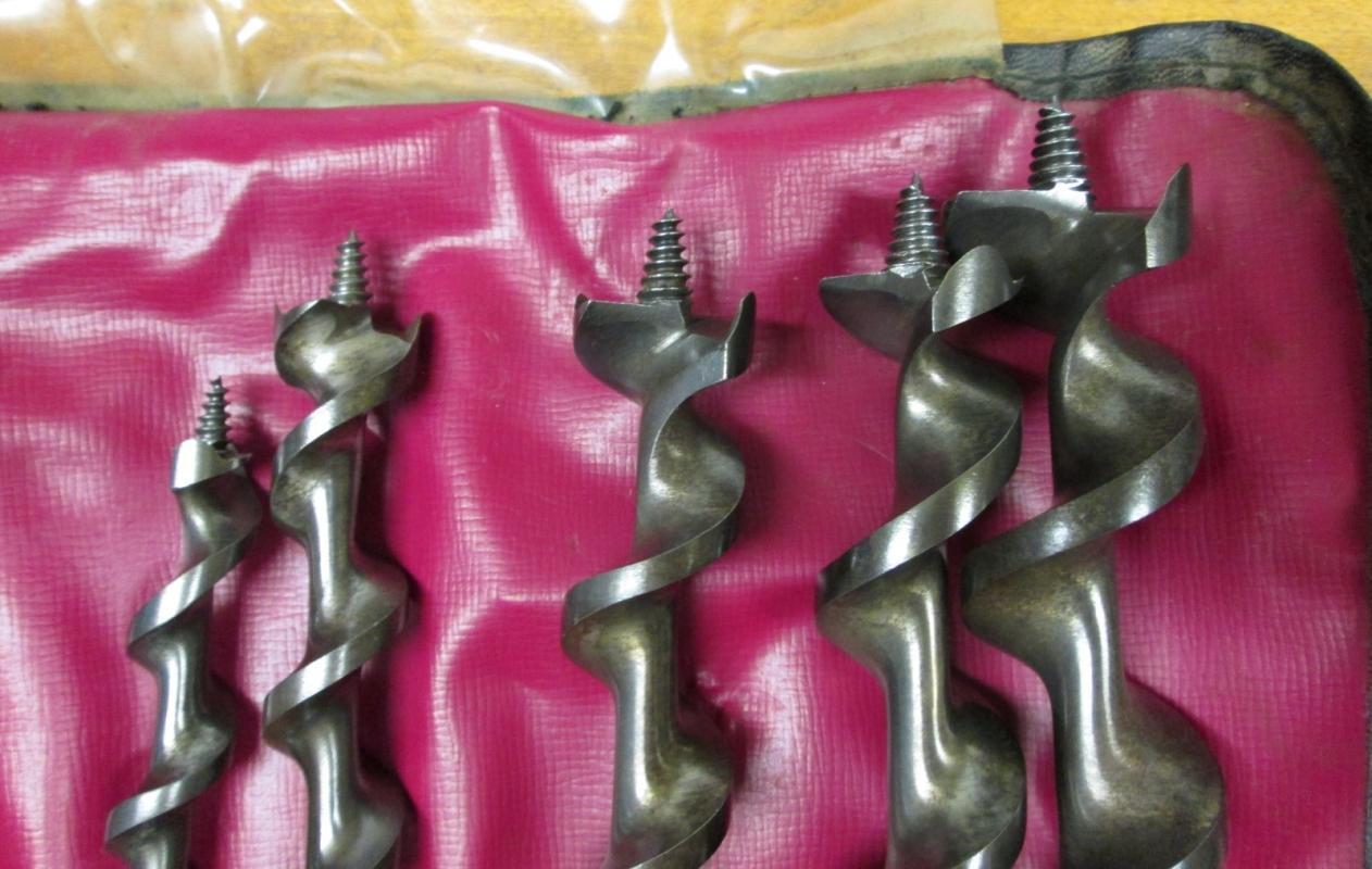 Irwin Brace Auger Bit Set in Original Roll