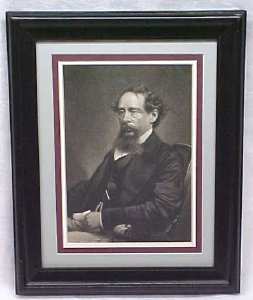 Charles Dickens Engraving 1860 Framed