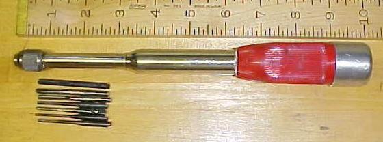 Millers Falls No. 170 Yankee Spiral Push Drill w/7 Drill Points