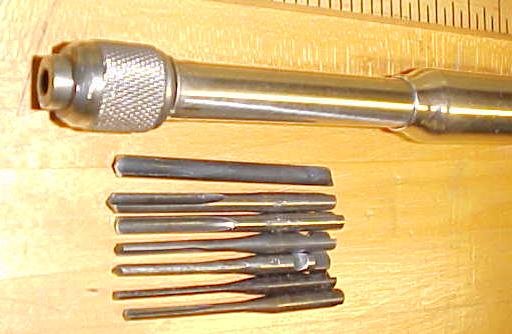 Millers Falls No. 170 Yankee Spiral Push Drill w/7 Drill Points