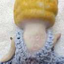 All Bisque Miniature Doll Blue Dress