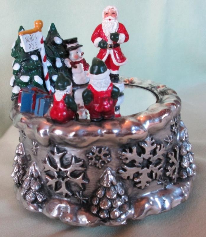 Twirling Santa Music Box Jingle Bells