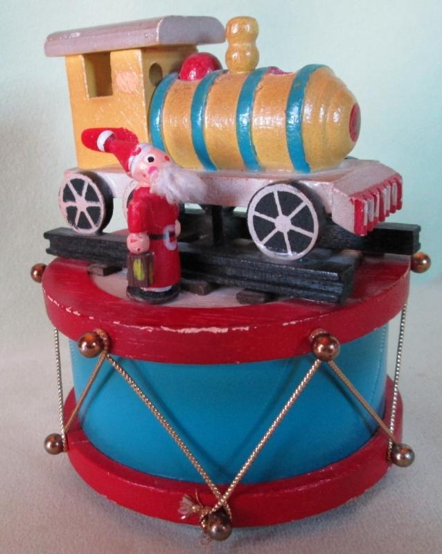Music Box Wood Santa Wood Train Jingle Bells