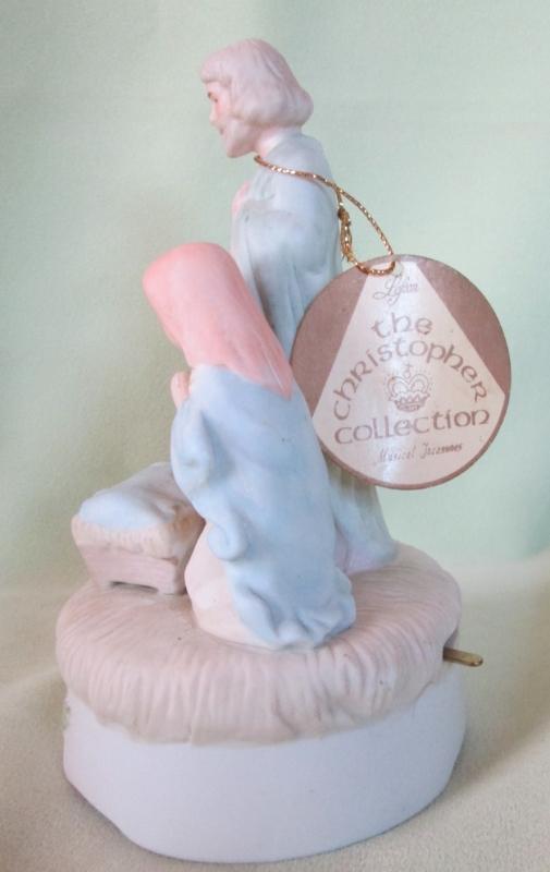 Manger Scene Music Box Geo. Lefton 1983 Porcelain