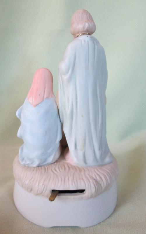 Manger Scene Music Box Geo. Lefton 1983 Porcelain