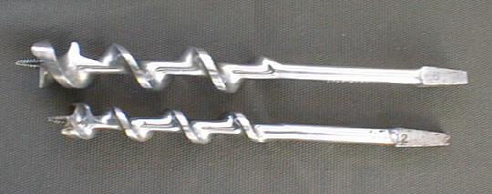 Two Craftsman Brace Auger Chrome Drill Bits