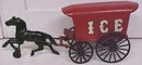 Kenton Horse Drawn Ice Wagon Single Horse Rare Toy!