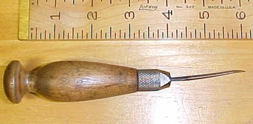 Antique Sewing Scratch Awl Handle Peg Shaped
