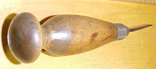 Antique Sewing Scratch Awl Handle Peg Shaped