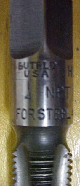 Union Twist Pipe Tap 1/4 inch NPT for Steel Butterfield
