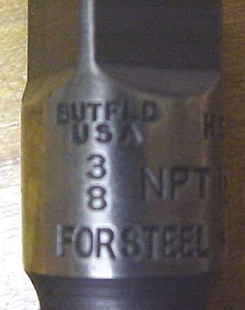 Union Twist Pipe Tap 3/8 inch NPT for Steel Butterfield