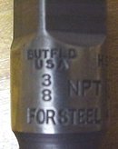 Union Twist Pipe Tap 3/8 inch NPT for Steel Butterfield