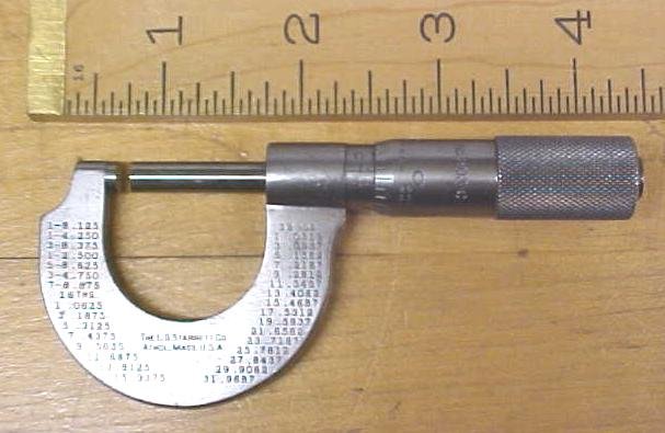 Starrett No. 203C Micrometer 0-1 inch