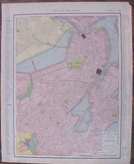 Map Rhode Island & Boston 1907 Rand McNally