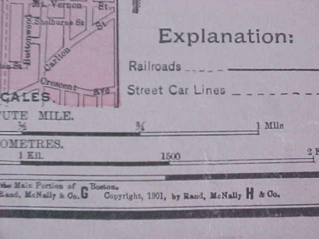 Map Rhode Island & Boston 1907 Rand McNally