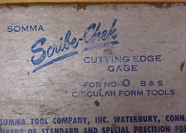 Somma Scribe-Chek Cutting Edge Gage Gauge B&S No. 0 SCK0