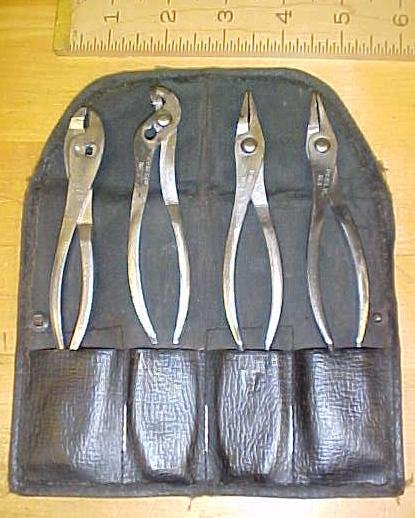 Antique K-D Mini Pliers Set & Pouch K-D No. 6, 7, 8, & 9