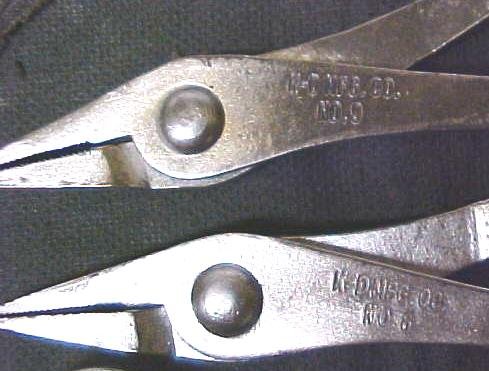 Antique K-D Mini Pliers Set & Pouch K-D No. 6, 7, 8, & 9