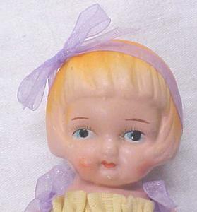 Miniature Bisque Doll Vintage Dress