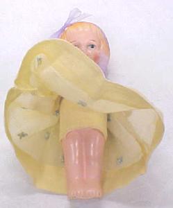Miniature Bisque Doll Vintage Dress