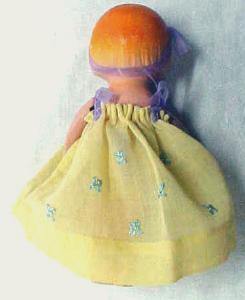 Miniature Bisque Doll Vintage Dress