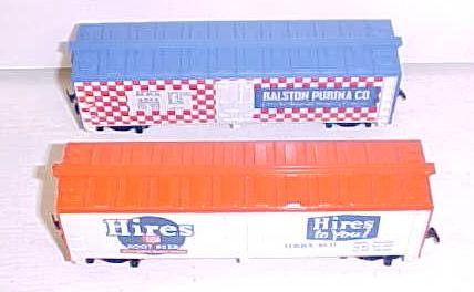 Train Cars HO Scale Purina & Hires Root Beer Box Cars