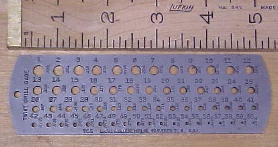 Brown & Sharpe Twist Drill Gage Gauge No. 705