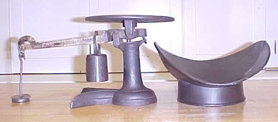 Antique Scale Fish Tail Cast Iron Basket Counter Top