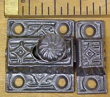 Antique Cupboard Latch Cast Iron Ornate Design