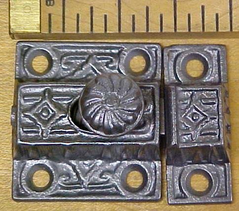 Antique Cupboard Latch Cast Iron Ornate Design
