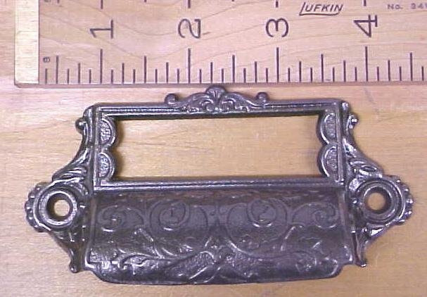Antique Drawer Pulls Ornate Hardware Cast Iron Filing Cabinet