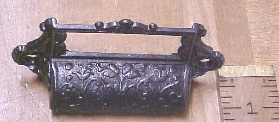 Antique Drawer Pulls Ornate Hardware Cast Iron Filing Cabinet
