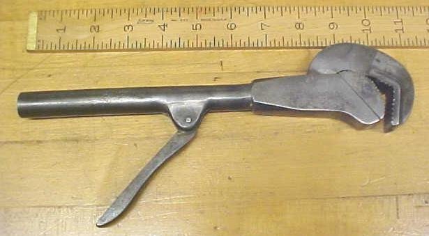 Irland Pipe Wrench Co. Lever Adjusting Pipe Wrench Antique