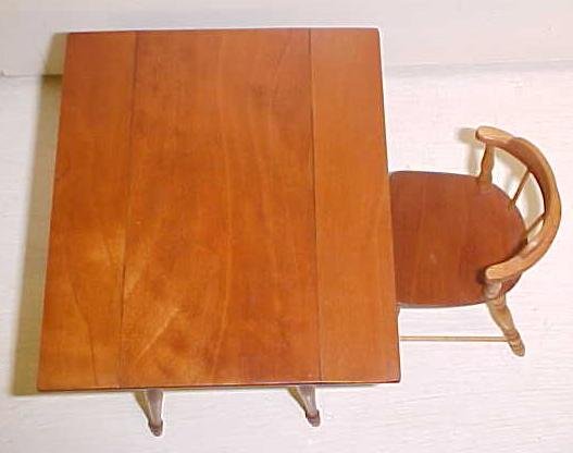 Doll House Wood Drop Leaf Table + Chair